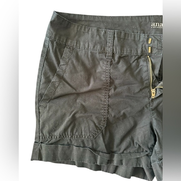a.n.a. black twill chino shorts flat front size 12/31 4" inseam - Picture 3 of 10